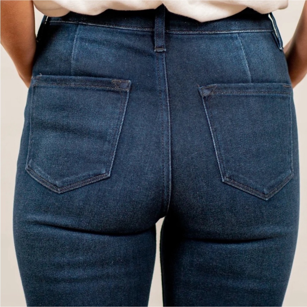 KanCan High Rise Button Fly Flare Petite Jeans Dark Women’s Multi Sizes - Picture 5 of 7